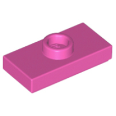 LEGO 15573 Dark Pink Plate, Modified 1 x 2 with 1 Stud with Groove and Bottom Stud Holder (Jumper)*
